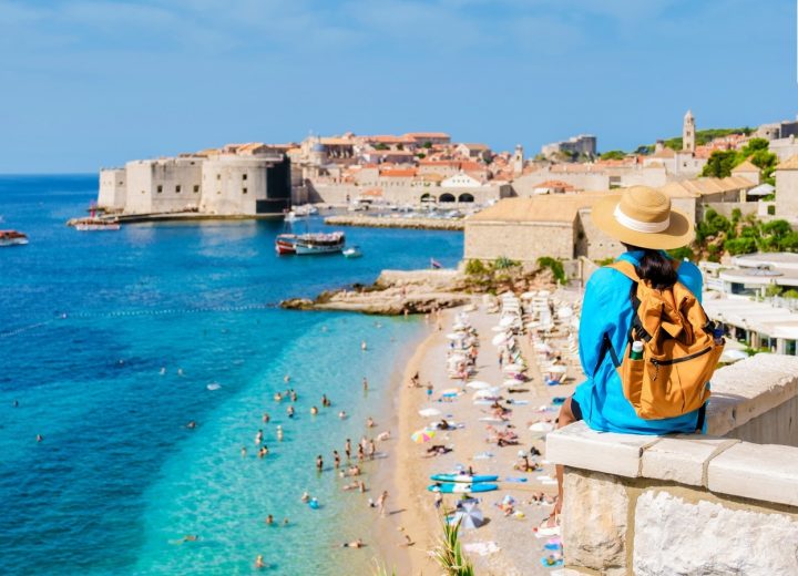 A,Traveler,Gazes,Out,At,The,Dazzling,Adriatic,Sea,From